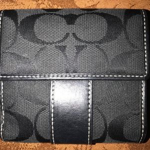COACH Logo Wallet Bifold with Outer Pocket -canvas